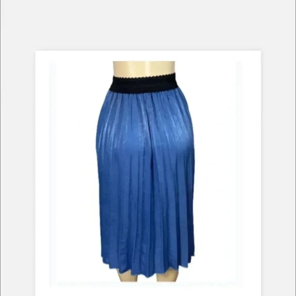 Jesse & J Skirt Pleated Accordion Midi‎ Length Periwinkle Blue - Picture 3 of 11